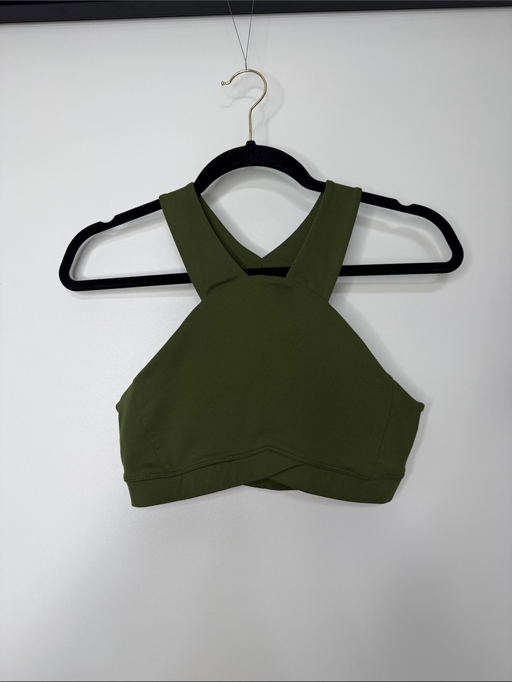 Fabletics Demi Lovato Olive Green Crossback Sports Bra Size Small